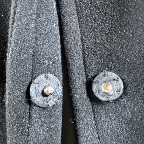 J.CREW Wool Blend Size 0 Womens Large Button Black Long Sleeve Lined Peacoat - Picture 9 of 11